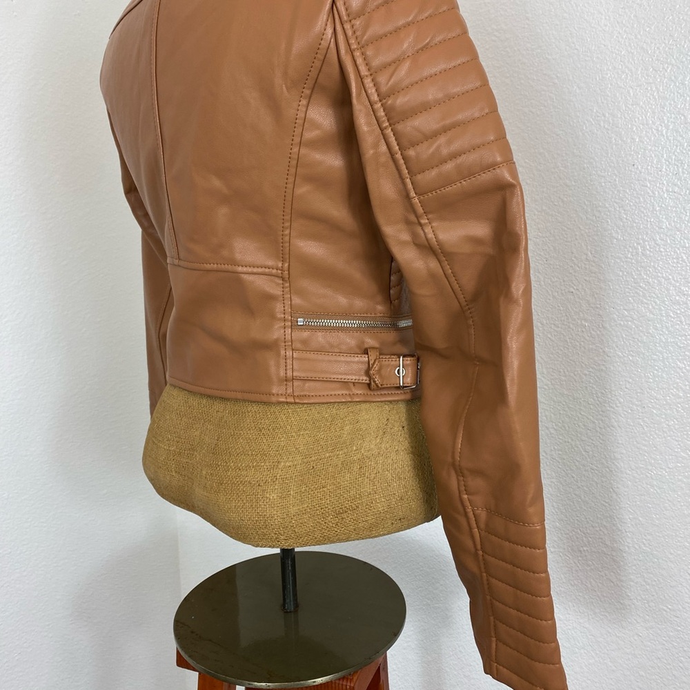 Azalea Wang Faux Leather Biker Jacket L Crop Quilted Detail Nordstrom Rack NWT - Picture 6 of 12